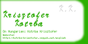 krisztofer kotrba business card